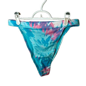 H&M Lazy Wave Bikini Bottoms Medium Pink and Blue Tie Dye High Cut
